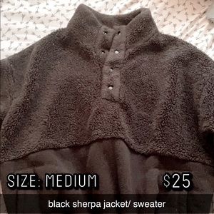 black sherpa jacket / sherpa